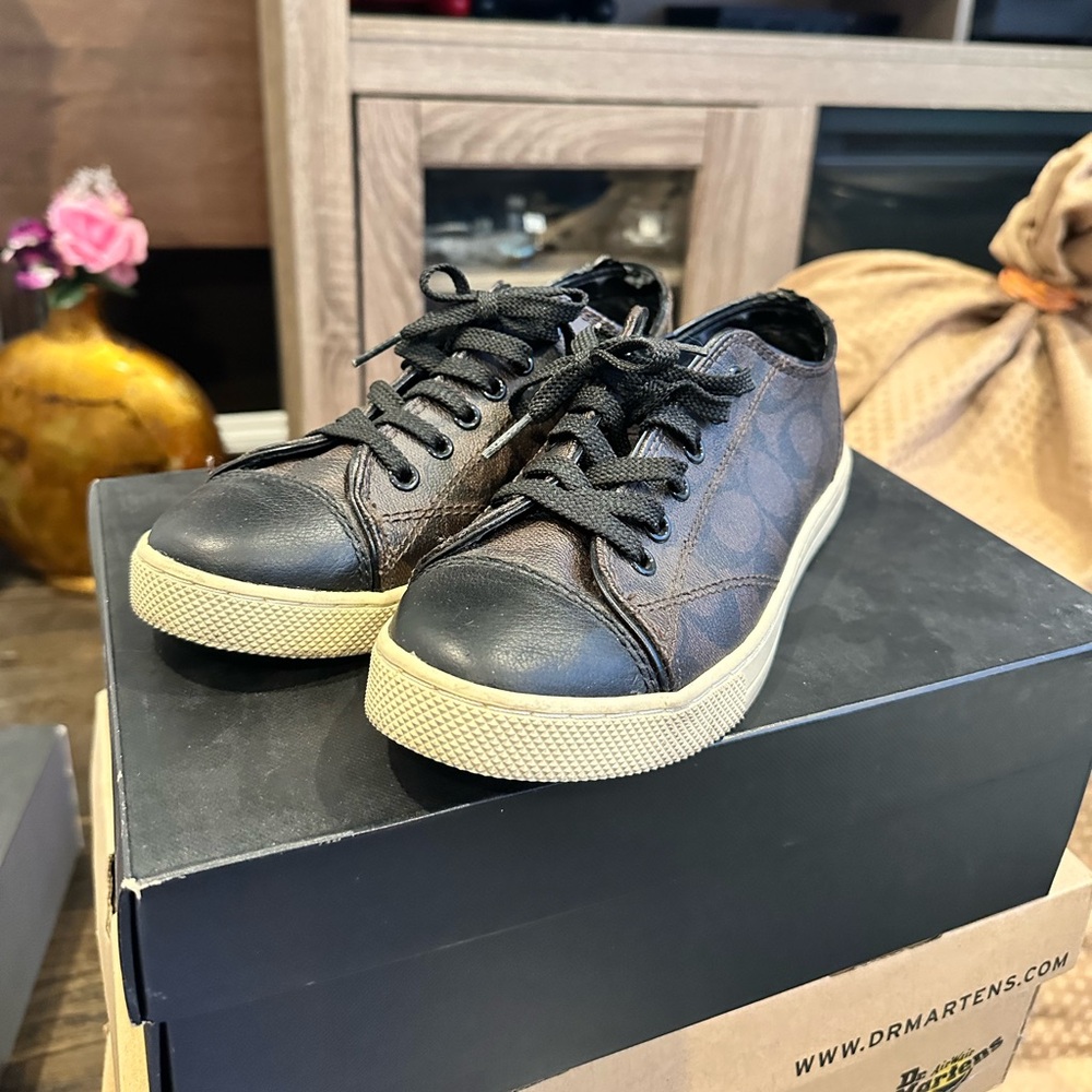 Coach Black and Brown Signature Low-Top Women's Sneaker